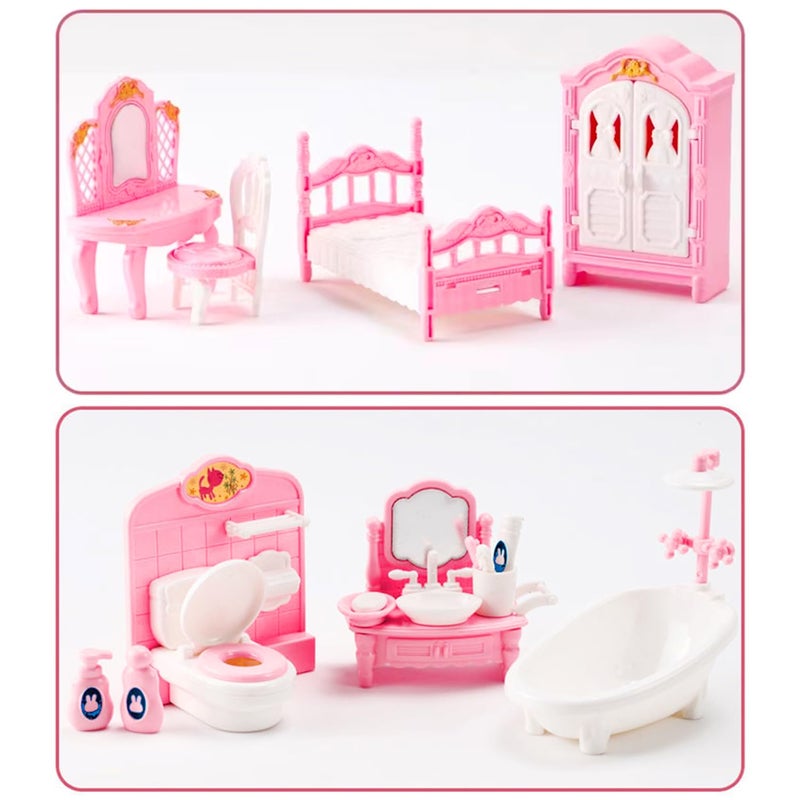 Thildani 35 Pcs Dollhouse Furniture Accessories Set Mini House Furniture Small Dollhouse Miniature Furniture Play House Accessories 1:12 Tiny Kitchen Bedroom LivingRoom Bathroom Boy Girl Toddler3Y+ - Image 2
